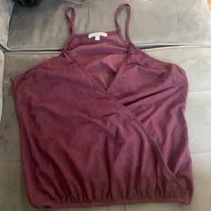 Charlotte Russe Purple Deep V Crossover Top